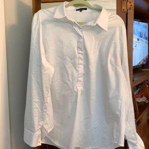 Universal standard tunic white cotton/spandex blouse